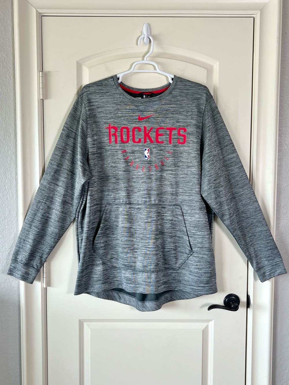 Nike NBA Houston Rockets Spotlight Dri-Fit Pullover Sweatshirt Mens XXL Gray Red